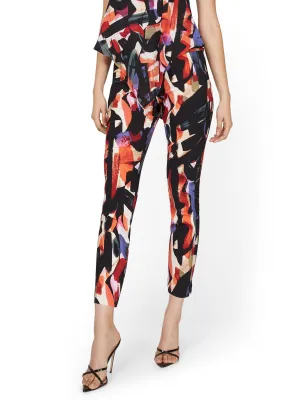 Whitney High-Waisted Pull-On Slim-Leg Ankle Pant - Abstract