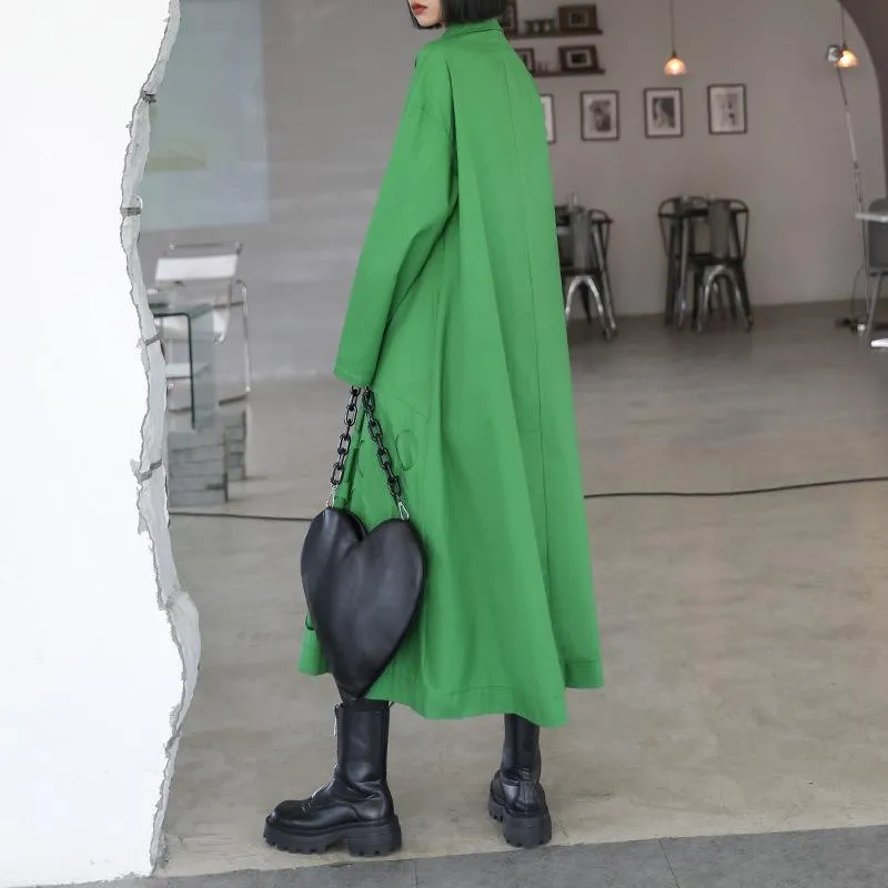 Women Long Sleeves Loose Hollow Out Long Dresses